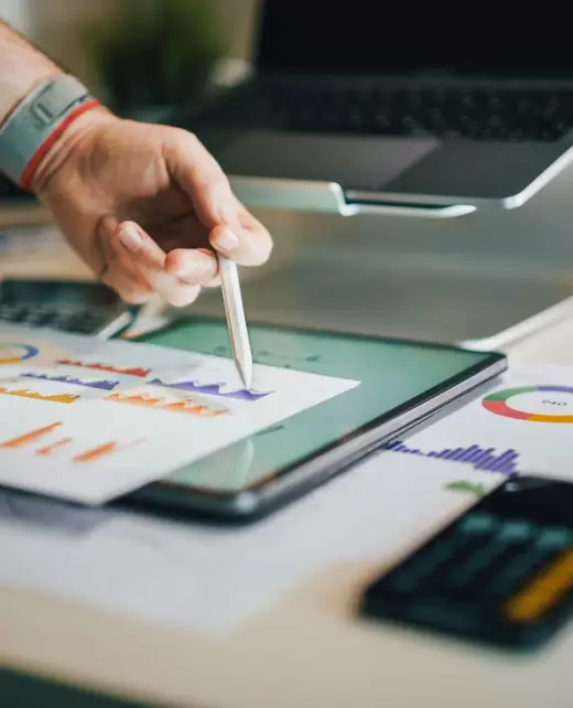 graphs and charts on a desk